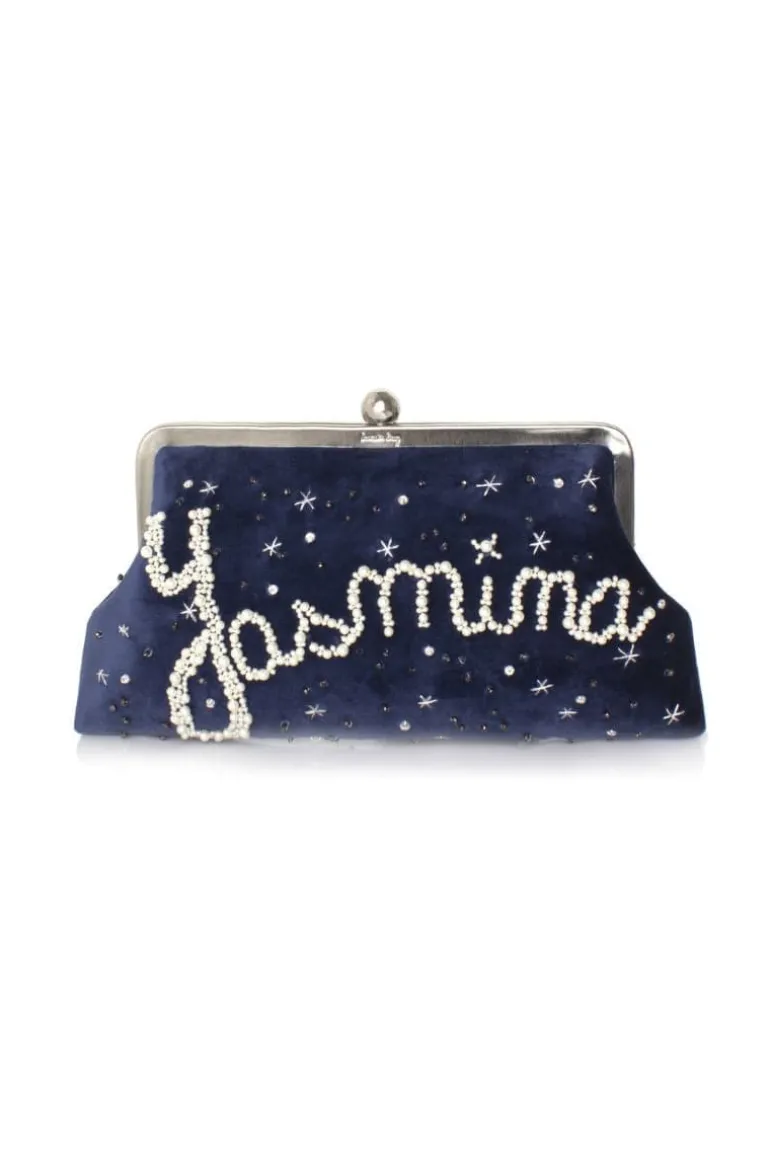 Clutch Bags<CULT MIA CUSTOMIZED VELVET CLUTCH Royal Blue