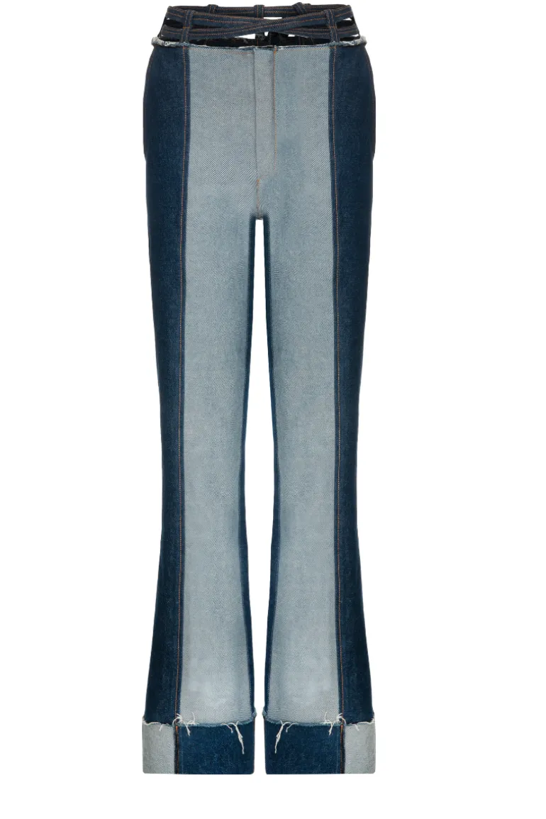 Pants<CULT MIA CUT-OUT DEMIN TAILORED PANTS Blue