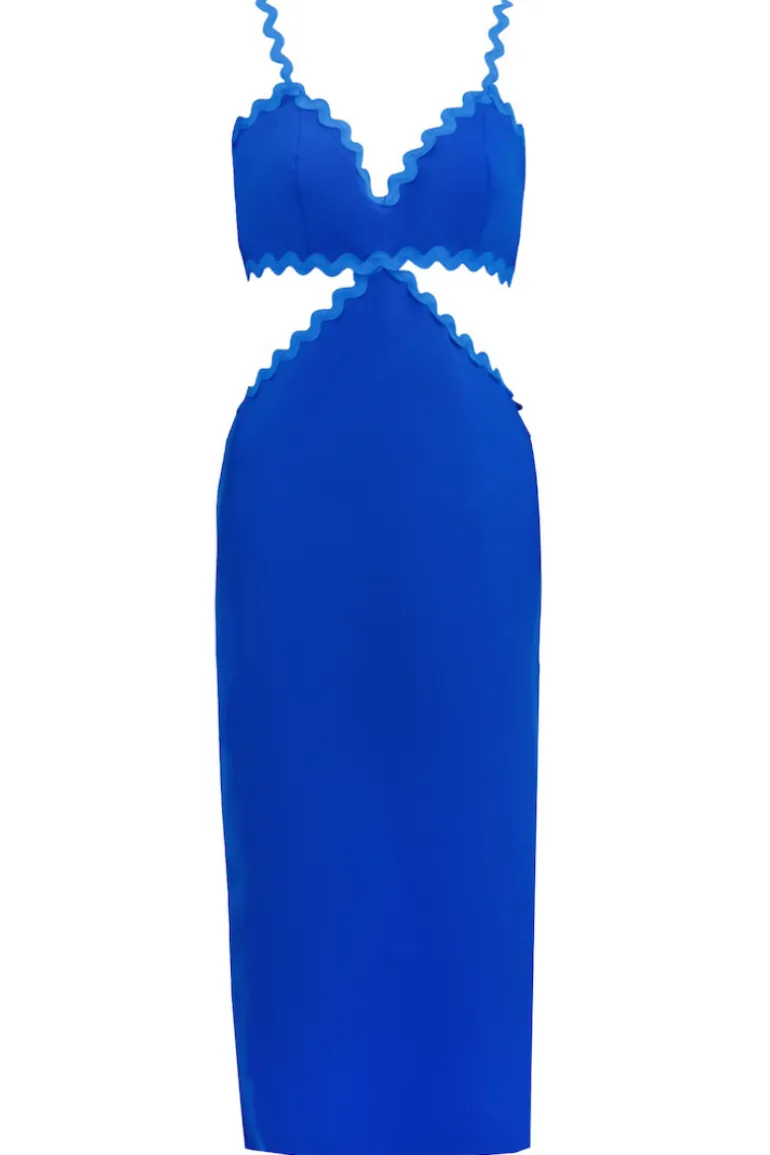 Dresses | Midi Dresses<CULT MIA CUTOUT CREPE MIDI DRESS Blue