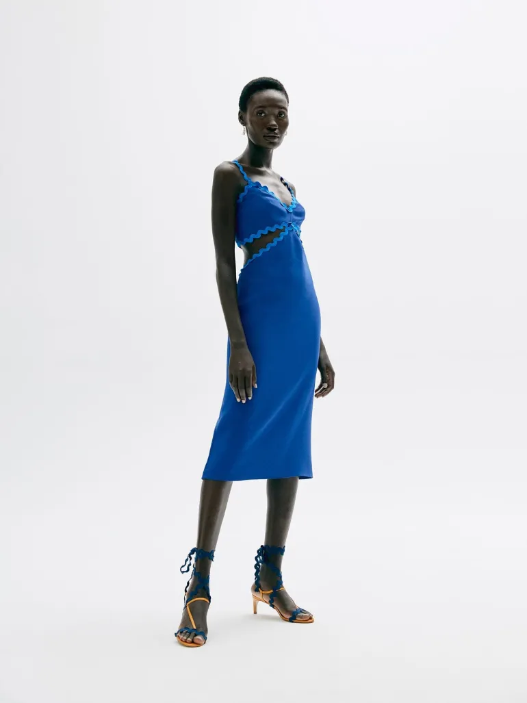 Dresses | Midi Dresses<CULT MIA CUTOUT CREPE MIDI DRESS Blue