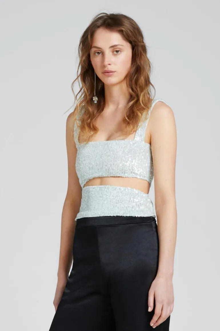 Tops<CULT MIA CUT-OUT CROPPED-TOP