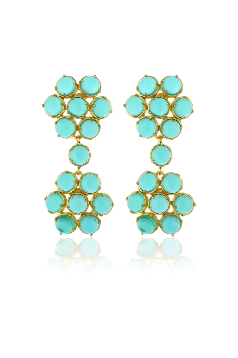 Earrings<CULT MIA CYBELE EARRINGS IN Emerald Green
