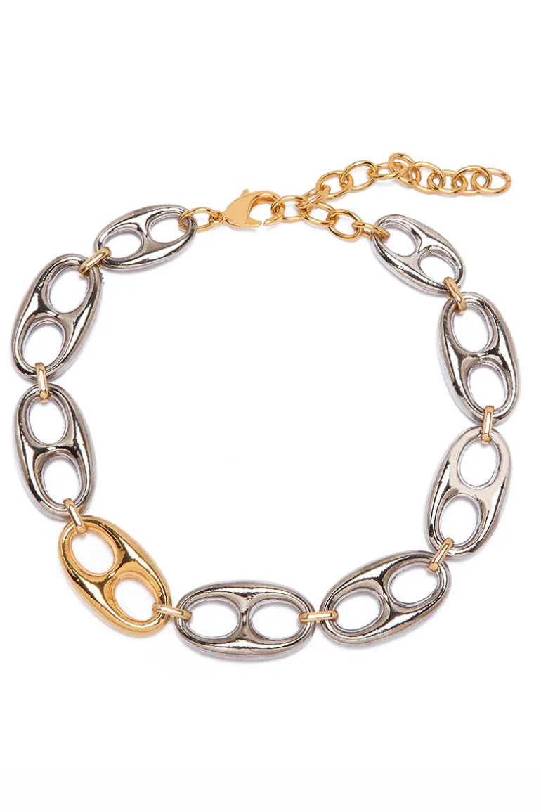 Necklaces<CULT MIA DAFNE CHAIN NECKLACE Silver and Gold