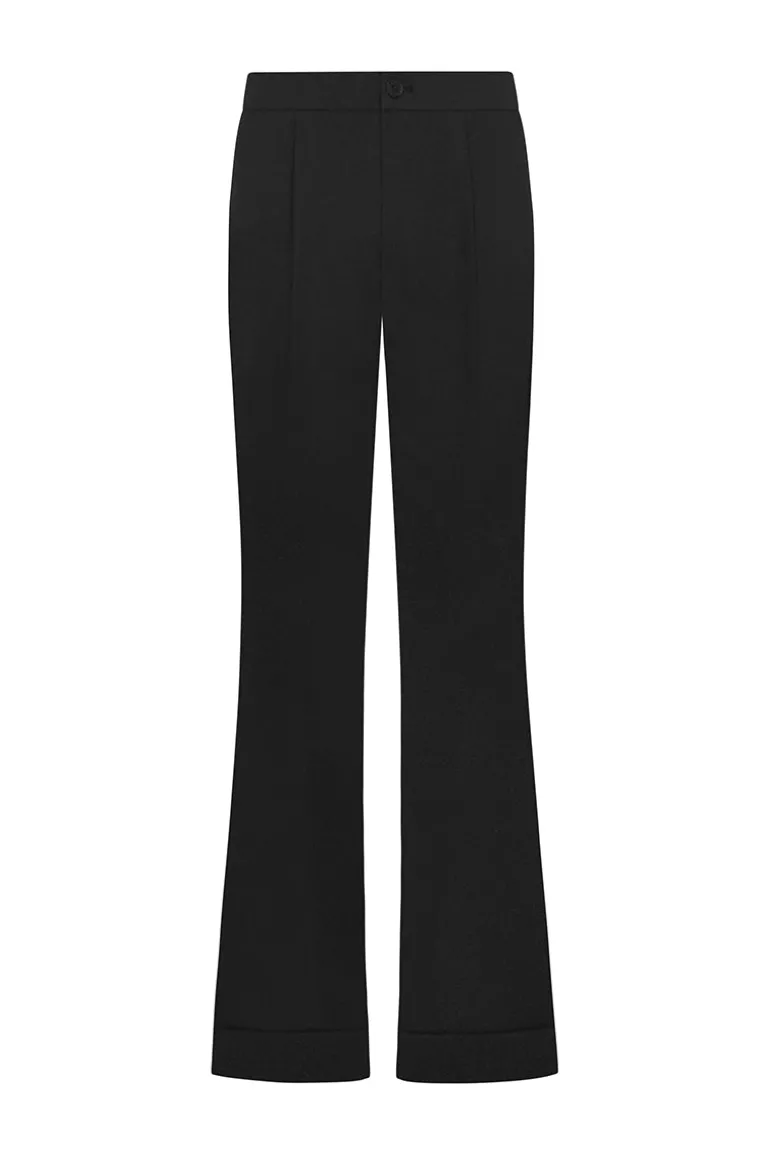 Pants<CULT MIA DAHLIA STRAIGHT BASIC TWILL FLOOR LENGTH PANTS Black