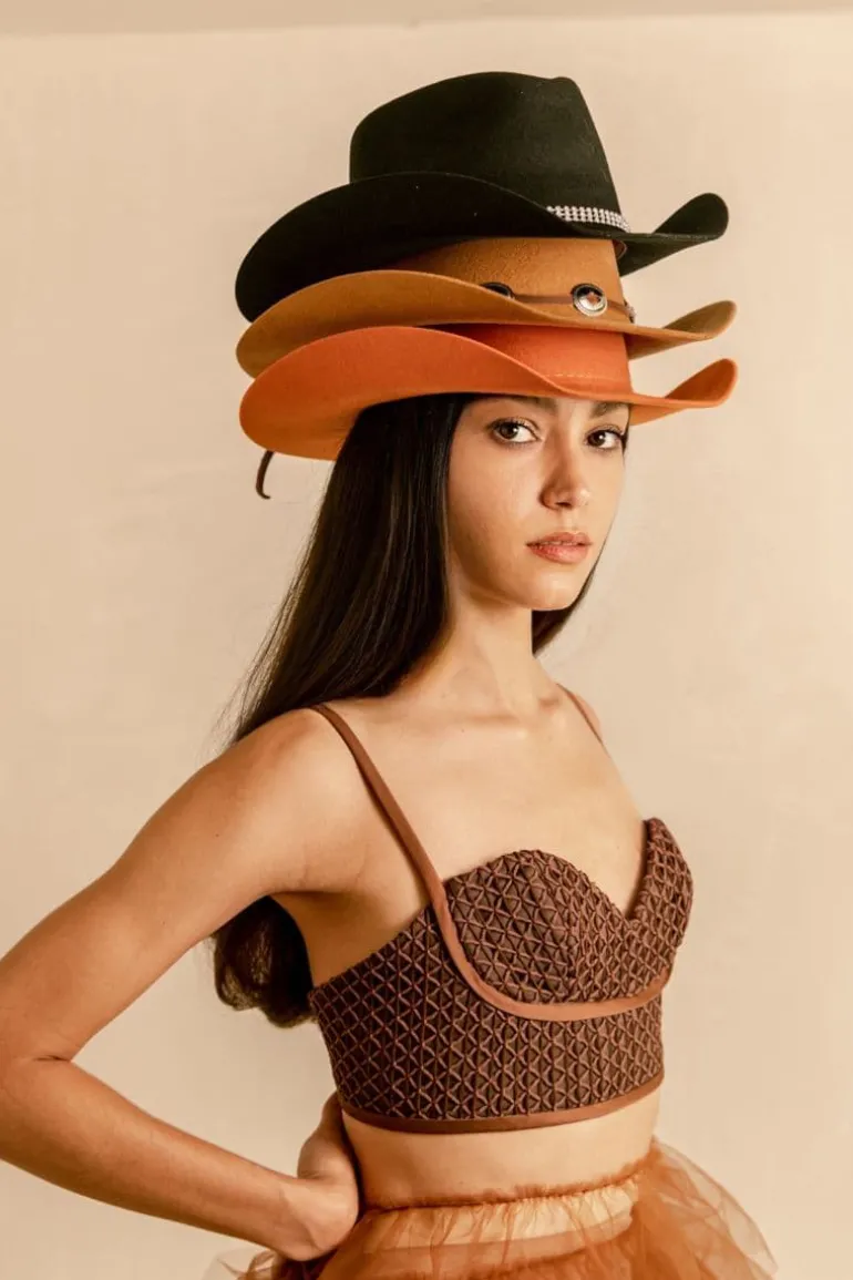 Hats<CULT MIA DARA TEXAN STYLE HAT Brown