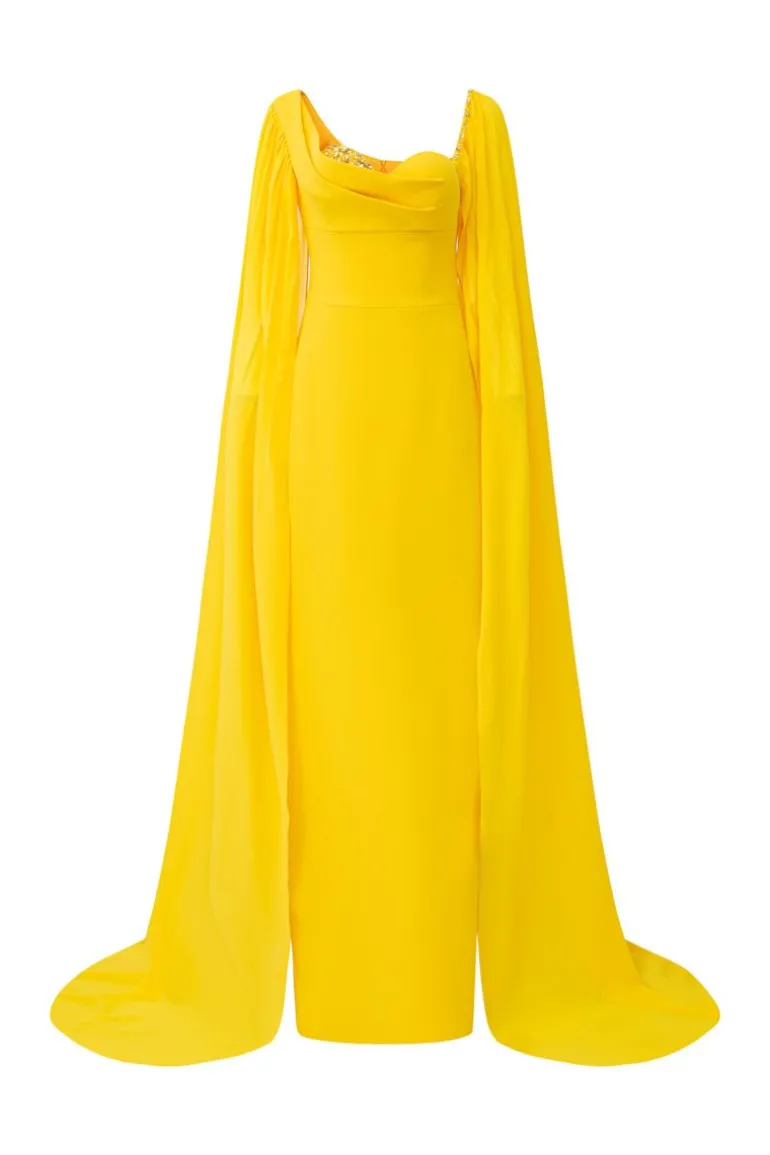 Dresses | Gowns<CULT MIA DARIA CREPE CHEST CUP GOWN Yellow