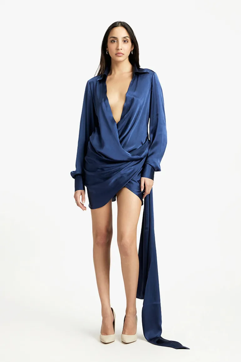 Dresses | Mini Dresses<CULT MIA DARLENE MINI SHIRT DRESS Blue
