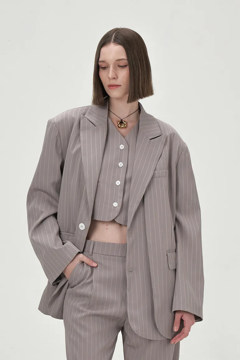 Blazers<CULT MIA DAWN OVERSIZED BLAZER Gray