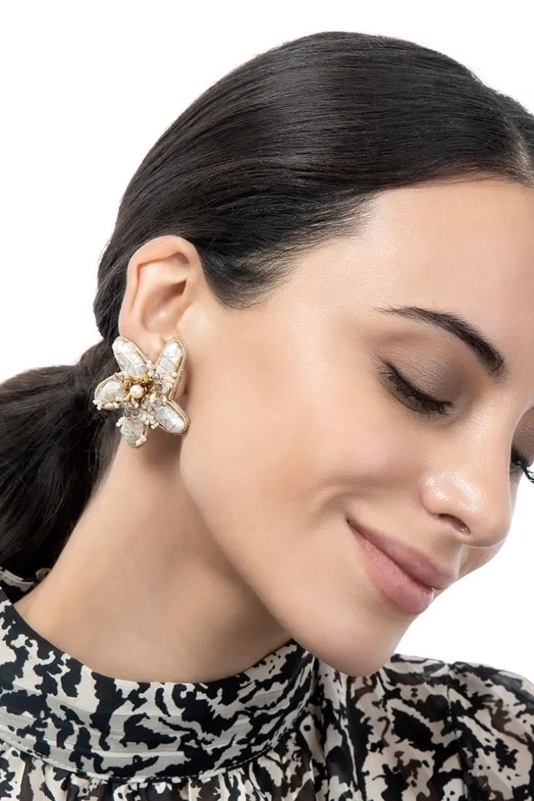 Earrings<CULT MIA DELANA CLIP ON EARRINGS Ivory