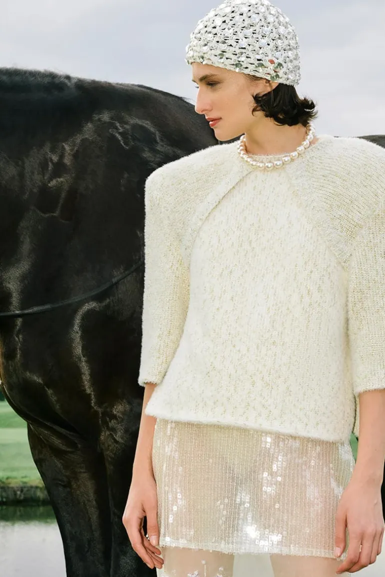 Knitwear<CULT MIA DELILAH BOX SHOULDER SWEATER White
