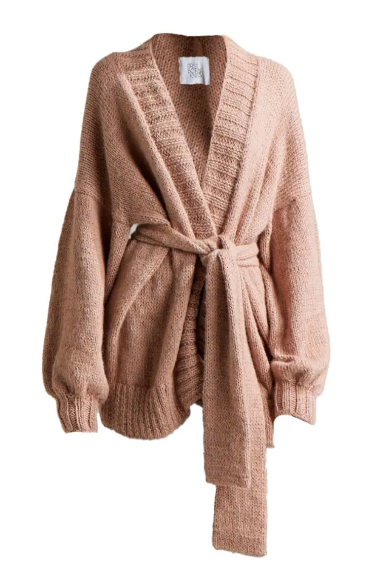 Knitwear<CULT MIA DEMOISELLE OVERSIZED BELTED CARDIGAN Blush