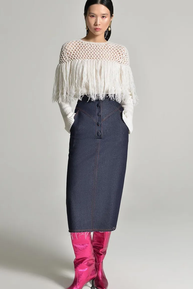 Skirts<CULT MIA DENIM MIDI SKIRT Blue