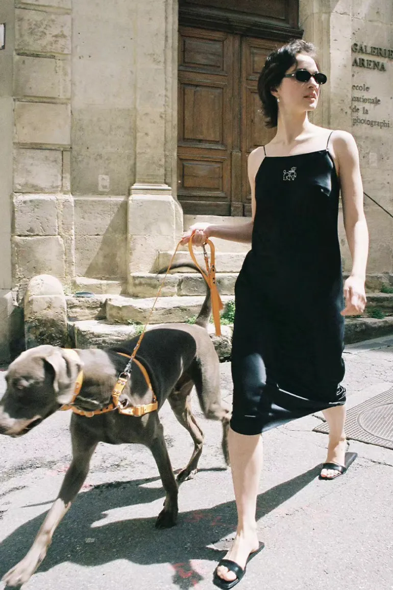 Dresses<CULT MIA DIAMOND POODLES BLACK SILK SLIP DRESS Midnight Black