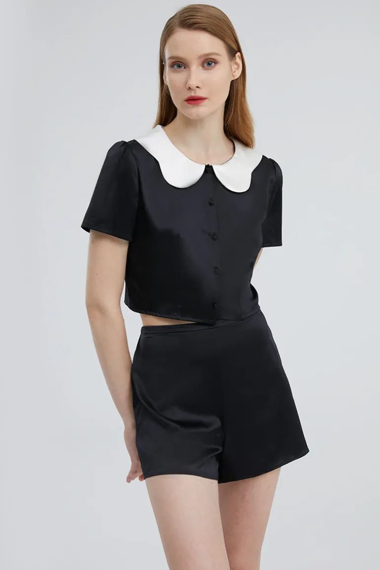 Sleep & Loungewear<CULT MIA DOLL SHORT PAJAMA SET IN Black