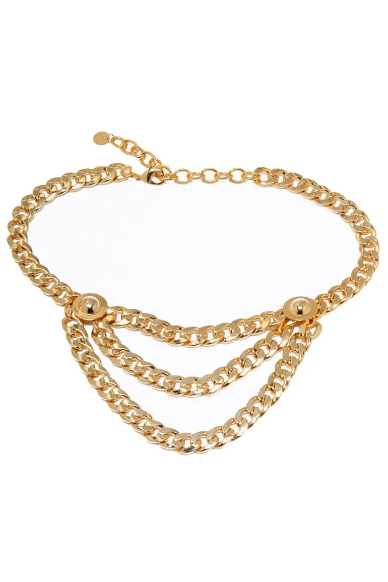 Belts<CULT MIA DONATELLA DOUBLE CHAIN BELT Gold
