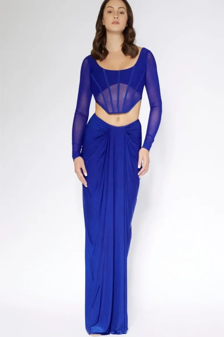 Outfit Sets<CULT MIA DORIS CORSET AND MAXI SKIRT SET Blue