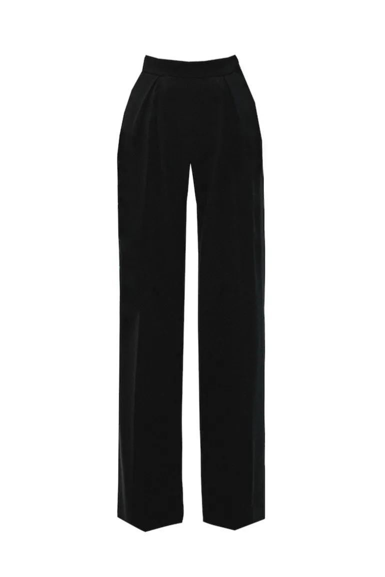 Pants<CULT MIA DOUBLE CREPE WIDE LEG PANTS Black