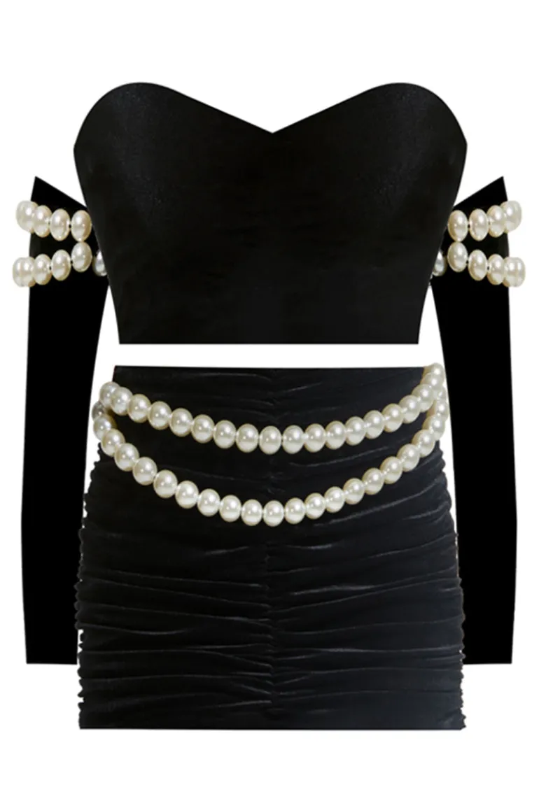 Outfit Sets<CULT MIA DOVER TOP AND SKIRT SET Black