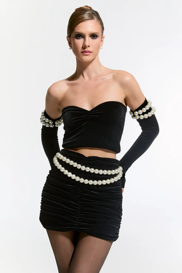 Outfit Sets<CULT MIA DOVER TOP AND SKIRT SET Black