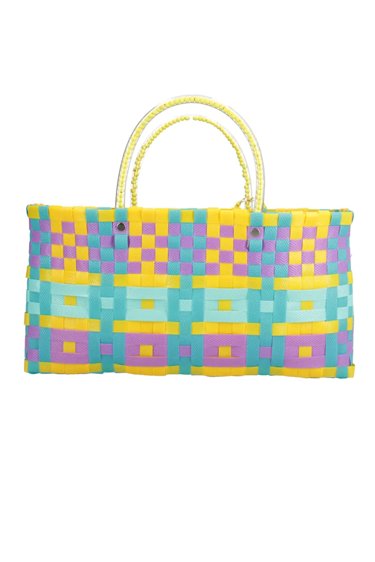 Top Handle Bags<CULT MIA DRAGONFLY ZUNCHO BAGUETTE TOTE BAG Yellow, Blue & Purple
