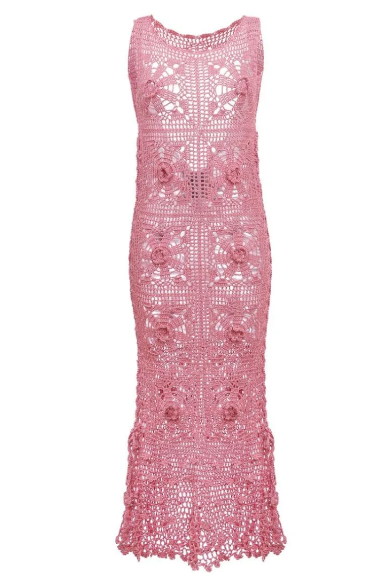 Dresses<CULT MIA HANDMADE CROCHET MAXI DRESS Dust Rose