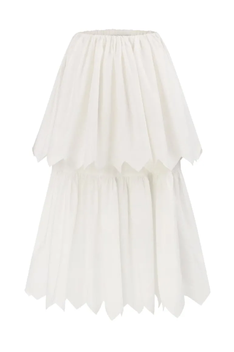 Skirts<CULT MIA DZVINYTSYA TIERED MIDI SKIRT White
