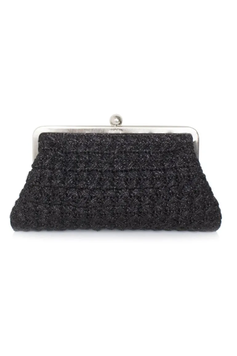 Clutch Bags<CULT MIA ECLIPSE CROCHET CLASSIC CLUTCH Black