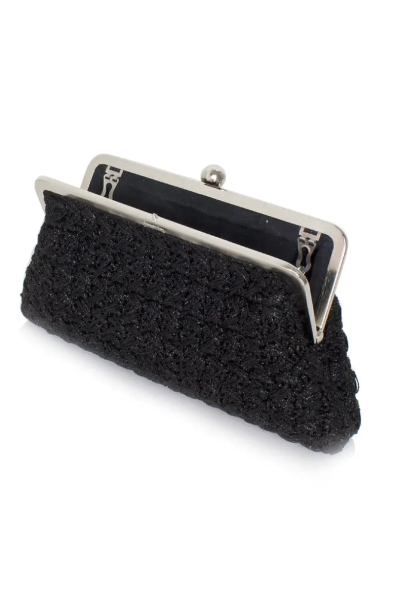 Clutch Bags<CULT MIA ECLIPSE CROCHET CLASSIC CLUTCH Black