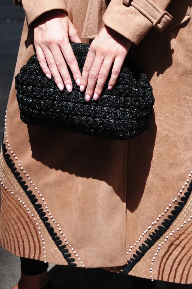 Clutch Bags<CULT MIA ECLIPSE CROCHET LOU CLUTCH Black