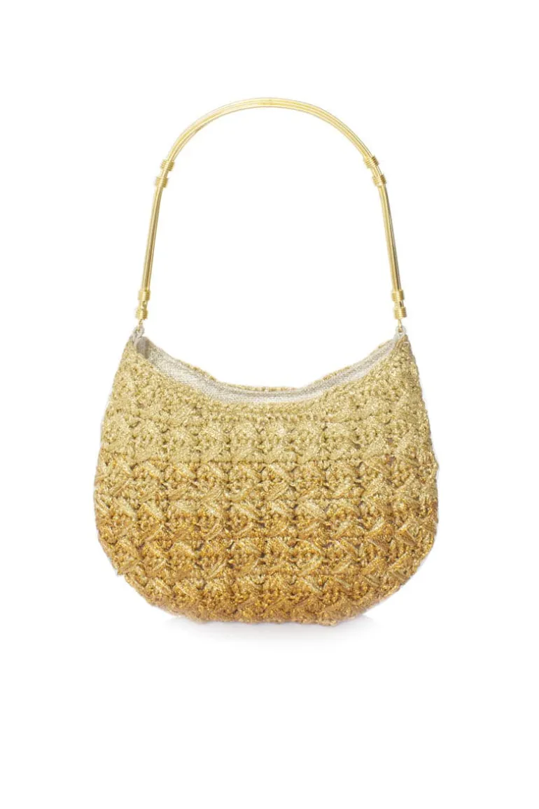 Shoulder Bags<CULT MIA ECLIPSE CROCHET BESTIE SHOULDER BAG Gold