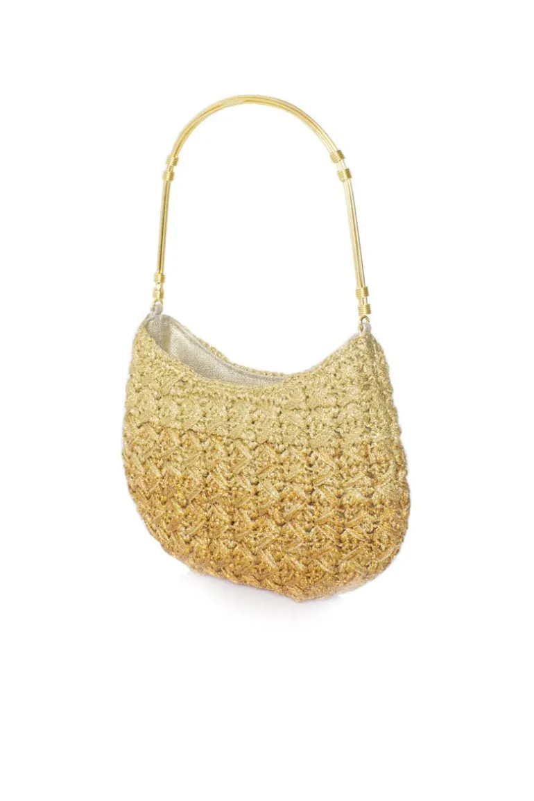 Shoulder Bags<CULT MIA ECLIPSE CROCHET BESTIE SHOULDER BAG Gold