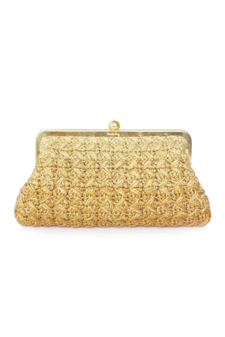 Clutch Bags<CULT MIA ECLIPSE CROCHET CLASSIC CLUTCH Gold