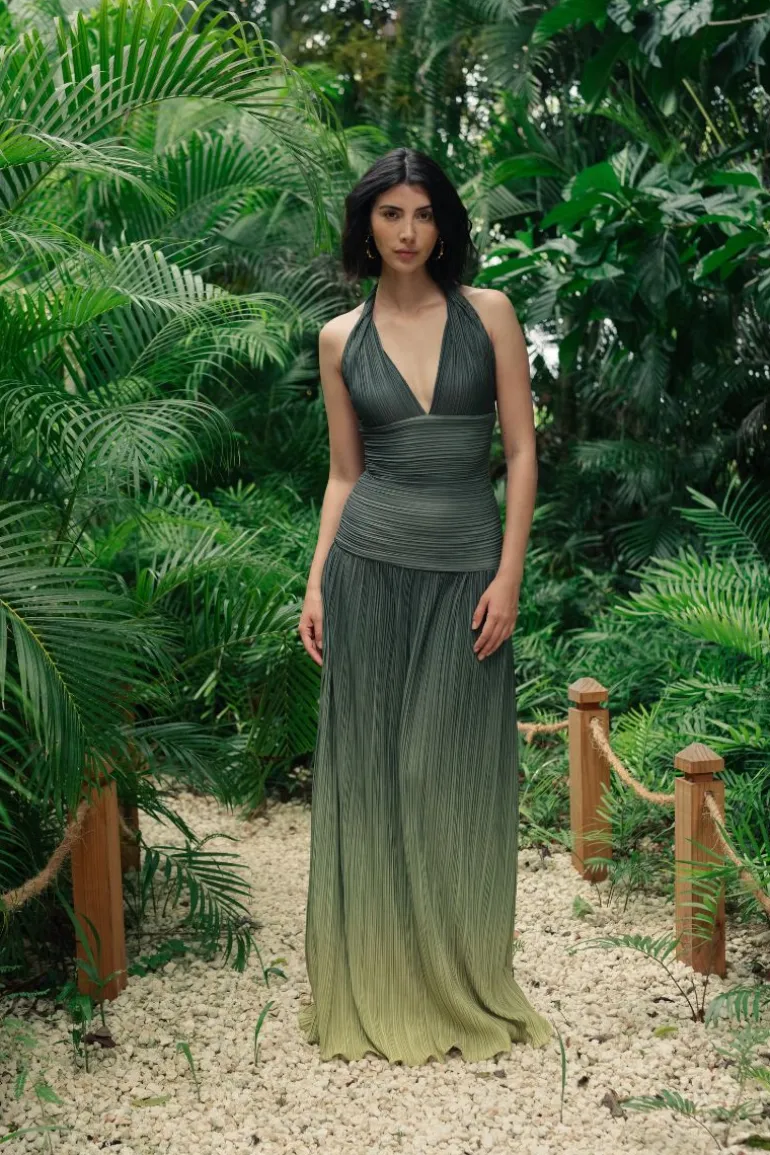 Dresses<CULT MIA ECO MAXI DRESS Green Leaf