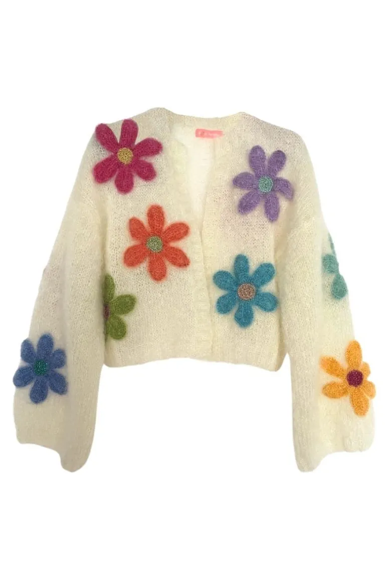 Knitwear<CULT MIA FREE FLOWERS MOHAIR BOLERO Ecru