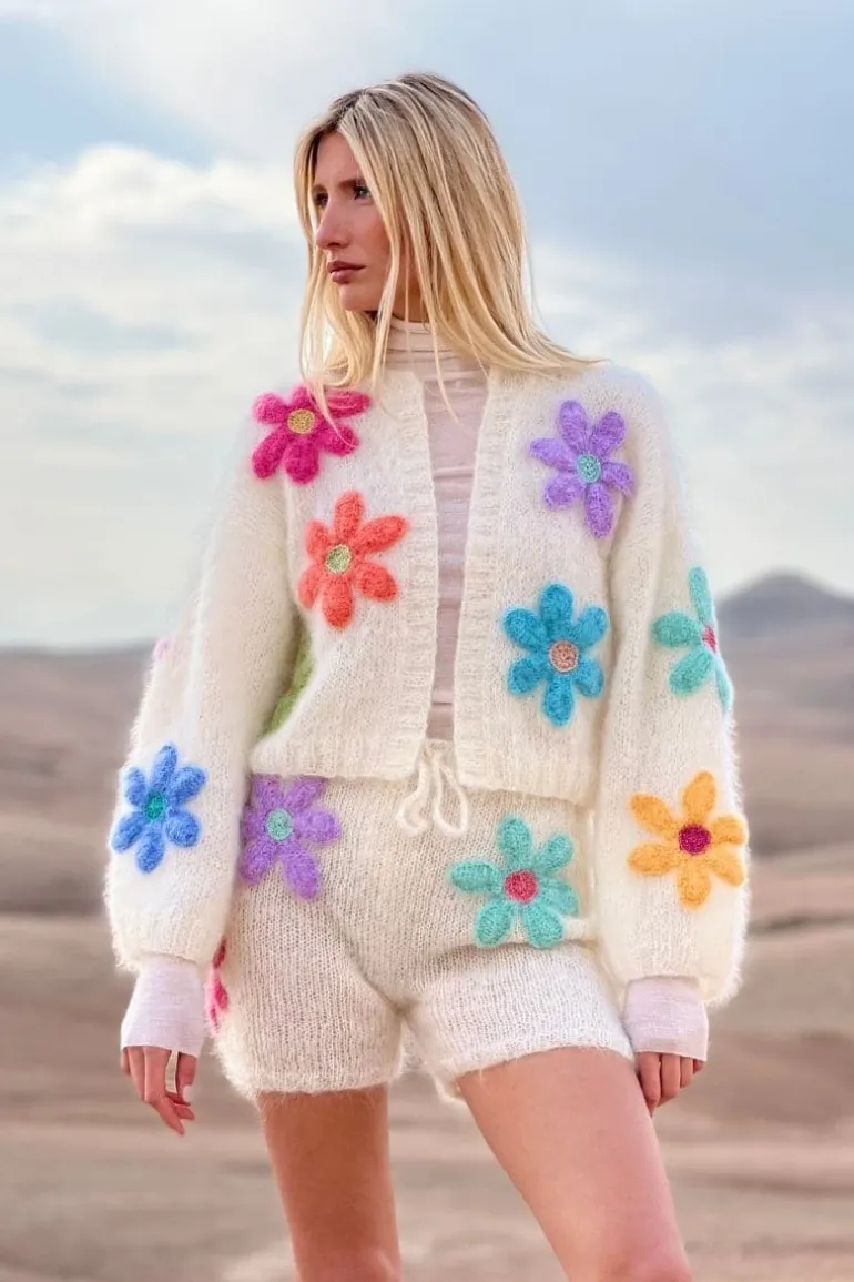 Knitwear<CULT MIA FREE FLOWERS MOHAIR BOLERO Ecru