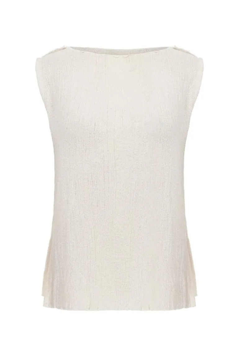 Tops<CULT MIA JULLIETTE BOAT NECK TOP Ecru