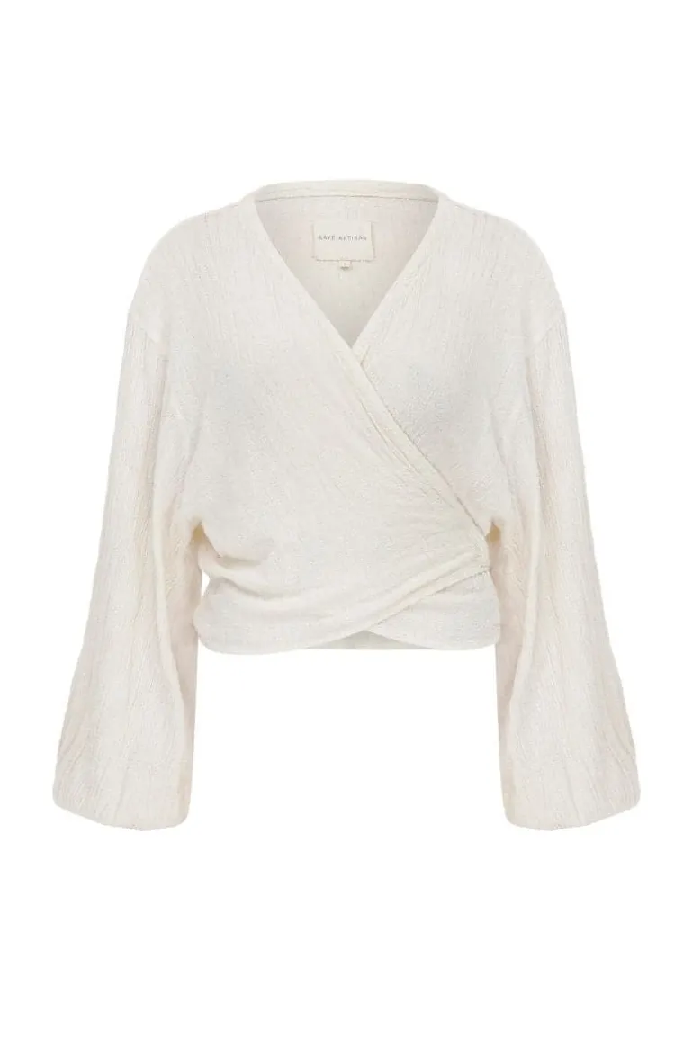 Tops<CULT MIA MIN WRAP TOP Ecru