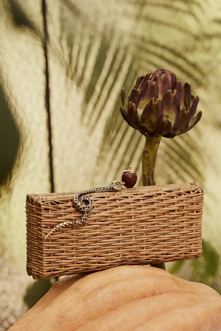 Clutch Bags<CULT MIA EDEN HAND-WOVEN RATTAN CLUTCH Natural