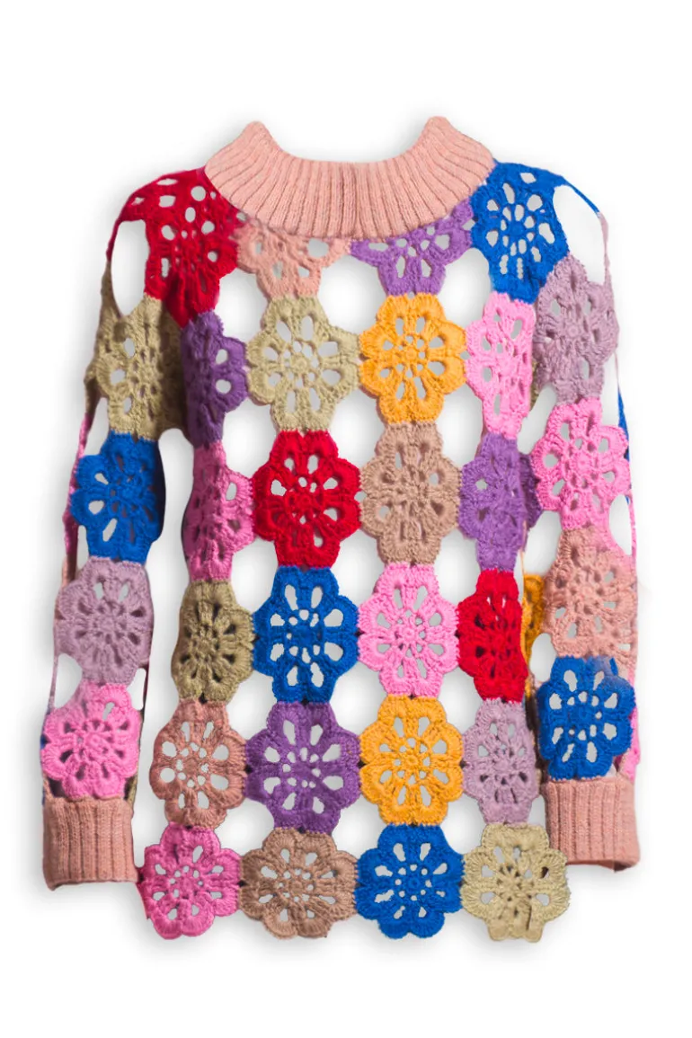 Knitwear<CULT MIA EDIE CROCHET SWEATER Multi Coloured