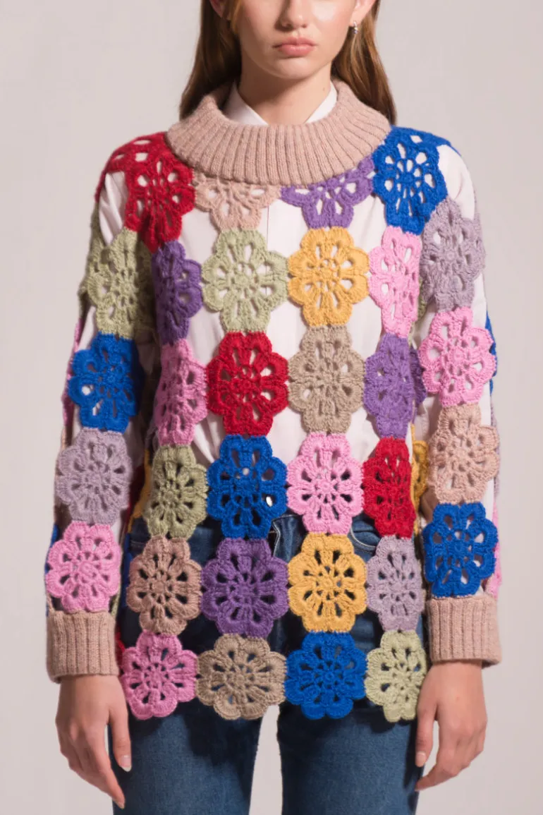 Knitwear<CULT MIA EDIE CROCHET SWEATER Multi Coloured