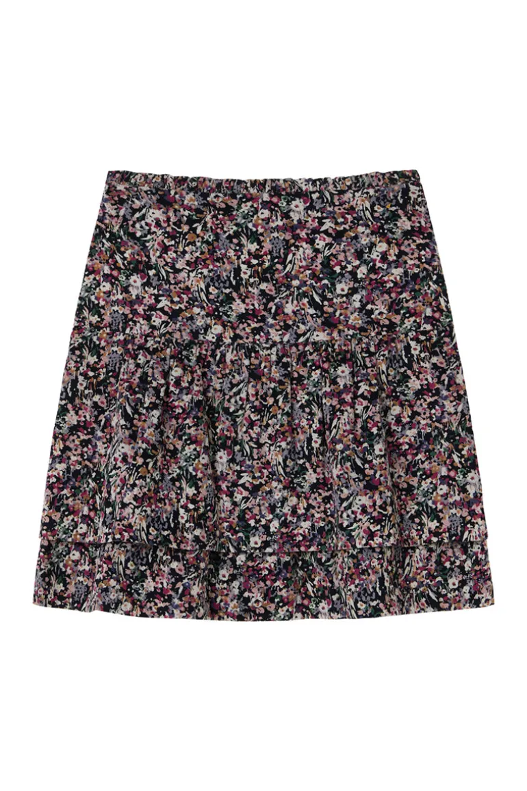 Skirts<CULT MIA EDIE RUCHED BACK OVERLAY SKIRT IN Black Multi
