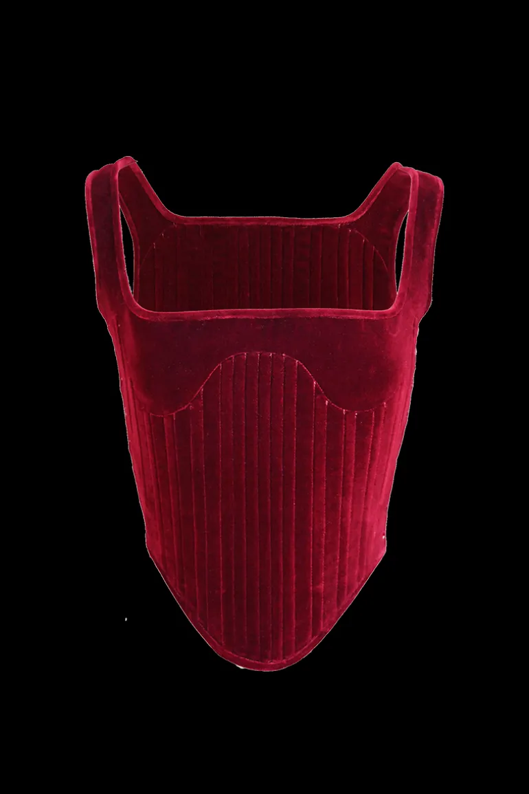 Tops<CULT MIA ELIZABETHAN CORSET IN Burgundy