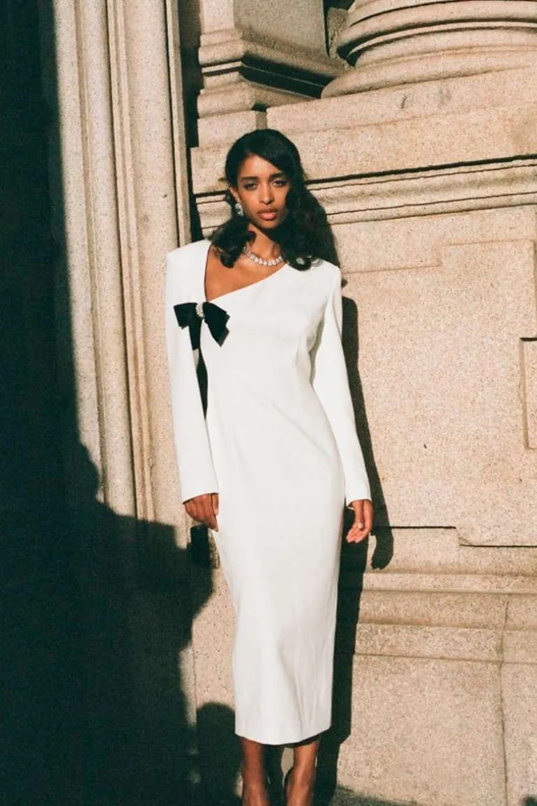 Dresses | Midi Dresses<CULT MIA ELLIE BOW DRESS Off-White