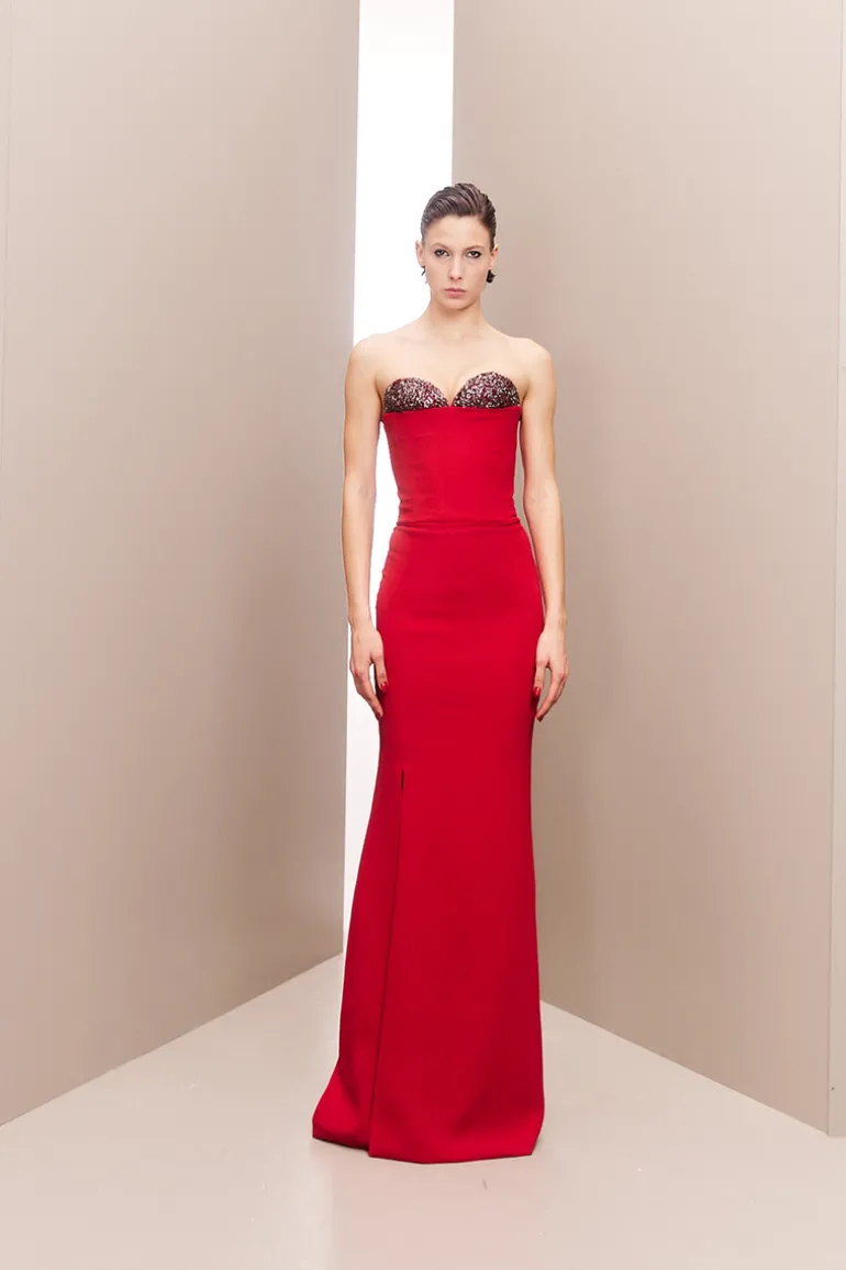 Dresses | Gowns<CULT MIA EMBELLISHED CORSET GOWN Red
