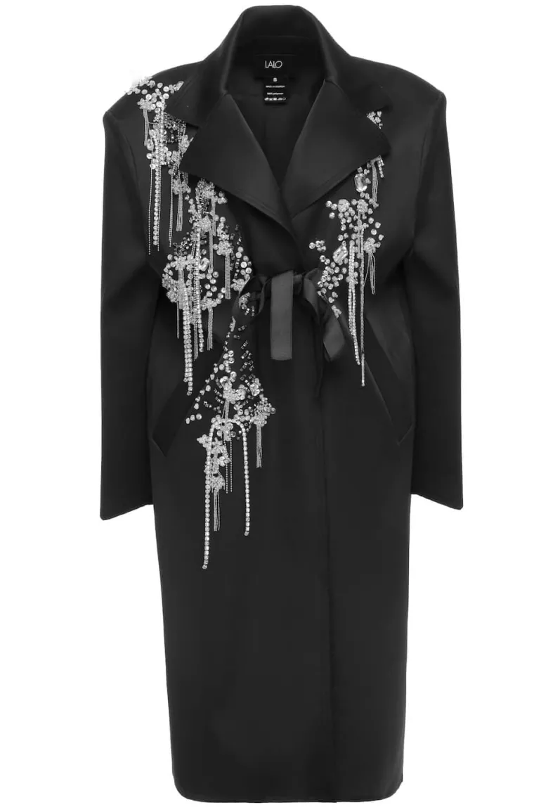 Coats<CULT MIA EMBELLISHED SILK-BLEND COAT