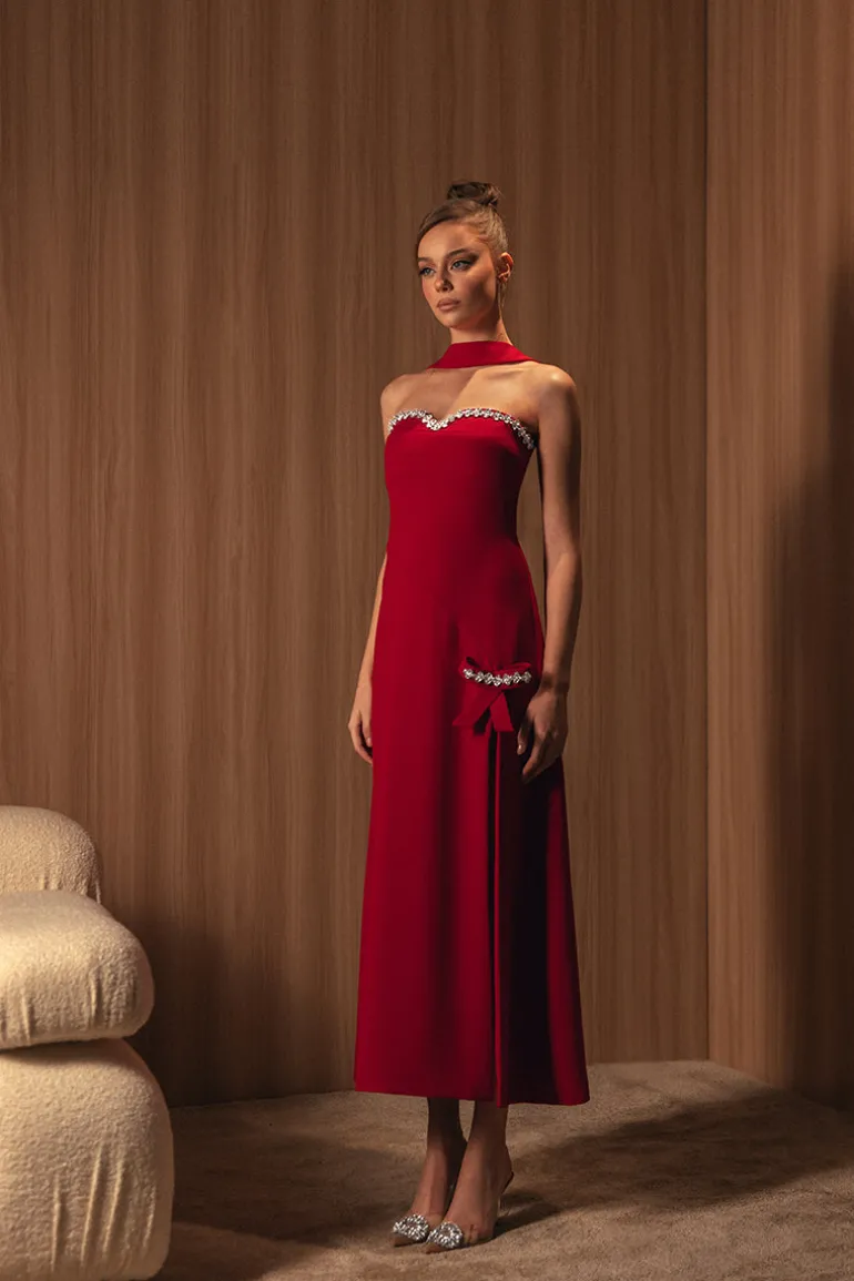 Dresses | Gowns<CULT MIA EMBROIDE BOW-DETAILED DRESS Red