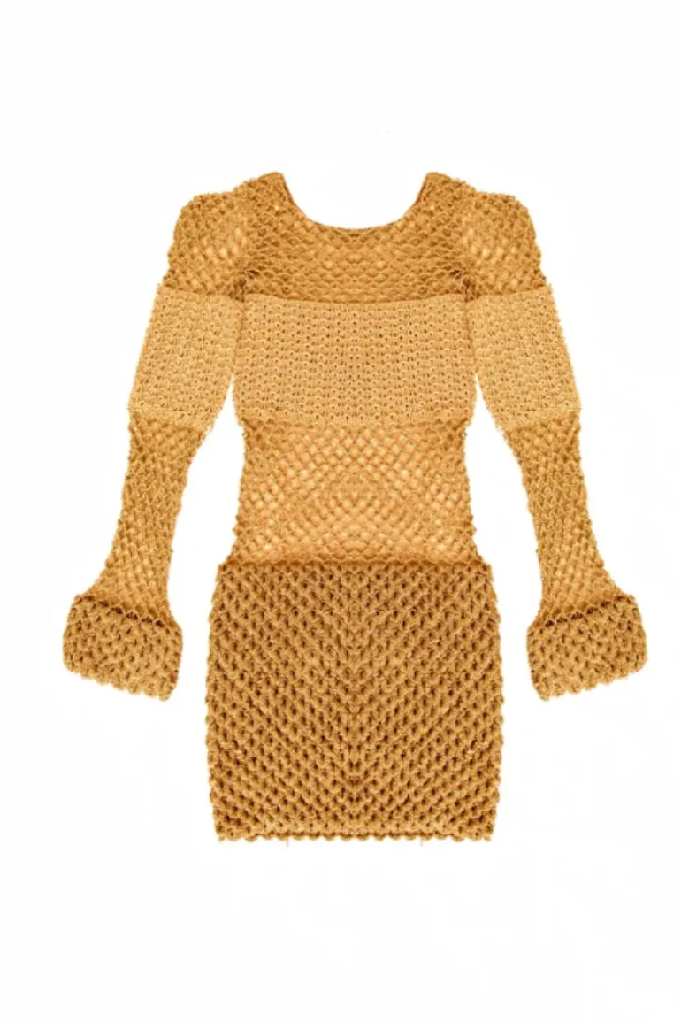 Dresses | Mini Dresses<CULT MIA ESCAMAS CROCHET MINI DRESS Gold