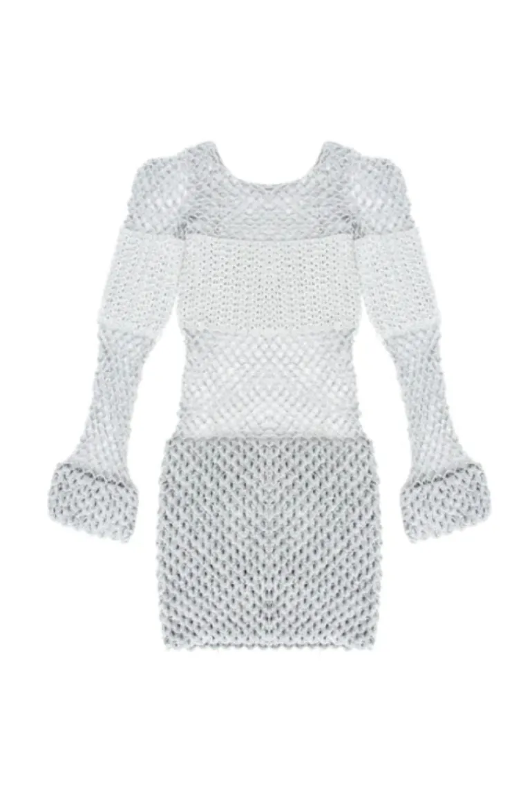 Dresses | Mini Dresses<CULT MIA ESCAMAS CROCHET MINI DRESS Silver