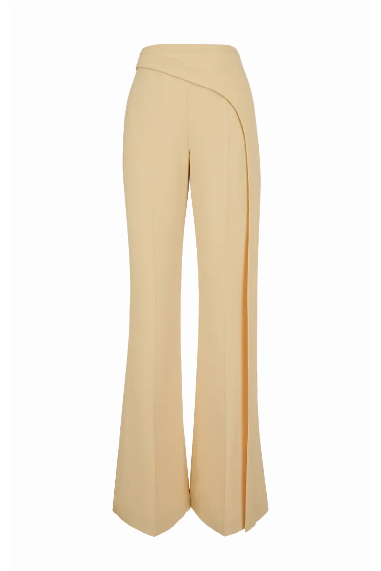 Pants<CULT MIA ESTEBAN FLARE EXTENDED FLAP FLOOR LENGTH PANTS Yellow