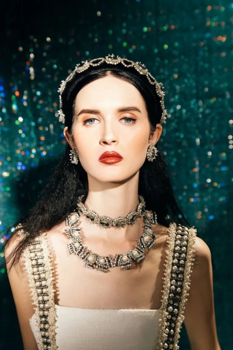 Necklaces<CULT MIA ESTELLE DIVA CRYSTAL AND SEED BEADS NECKLACE Silver